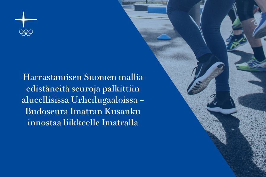 Harrastamisen Suomen mallia esimerkillisesti edistäneet seurat palkittiin alueellisissa Urheilugaaloissa – Budoseura Imatran Kusanku innostaa lapsia ja nuoria liikkeelle Imatralla. Kuvan taustalla liikkuvia henkilöitä.